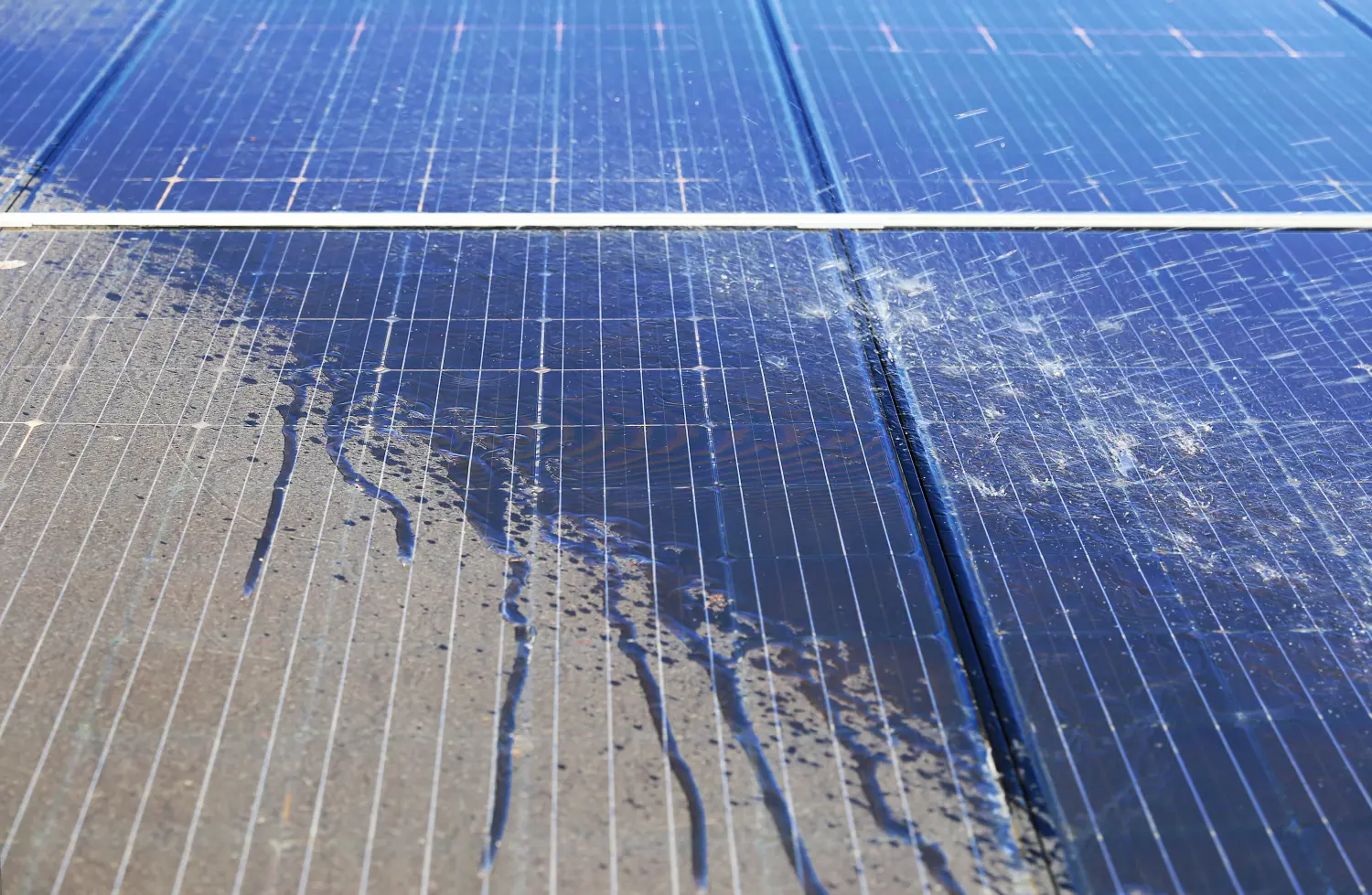 1a-Solarreinigung, Fotovoltaikreinigung, vorher und nachher